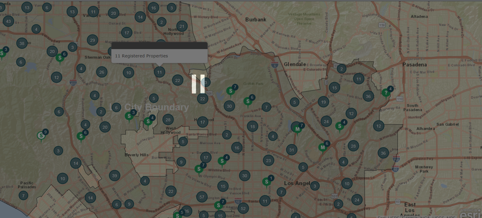 arcgis map with cluster circles